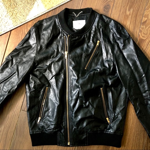 Urban Outfitters Faux Leather Pleather Moto Jacket - Picture 3 of 4